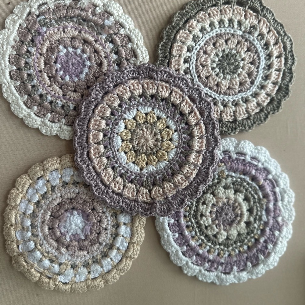Elegant Crochet Coaster Set